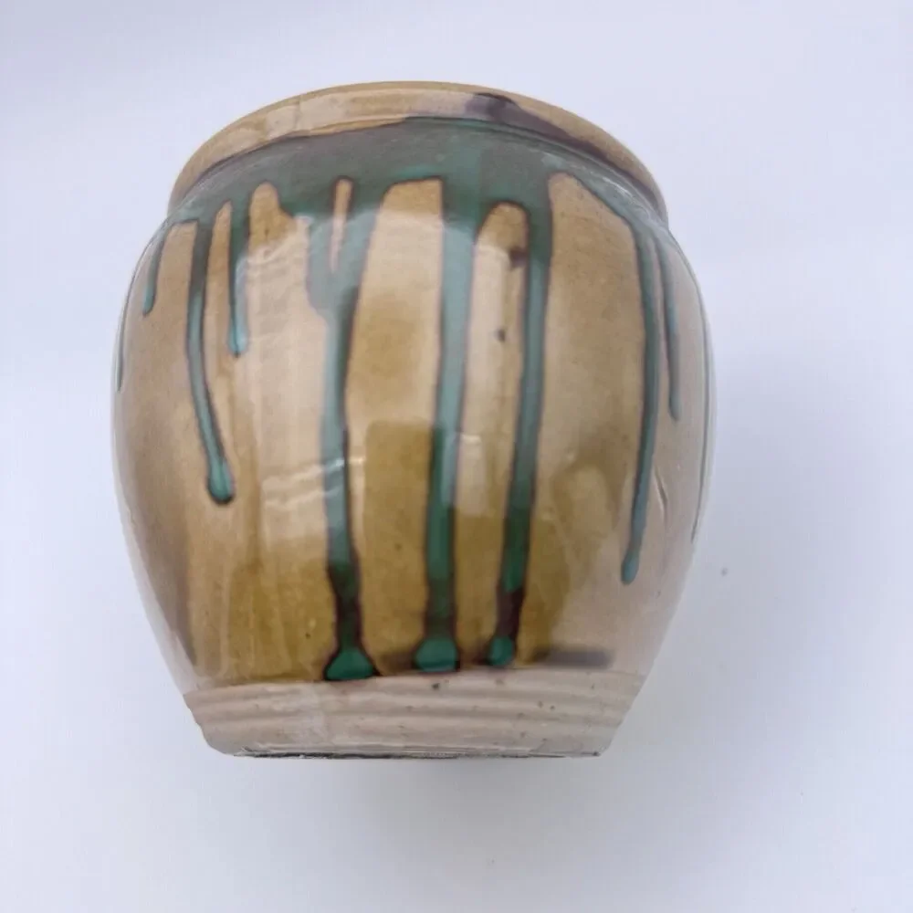 Art Pottery Drip Glaze Jar Stoneware Hand Thrown Vase Utensil Holder